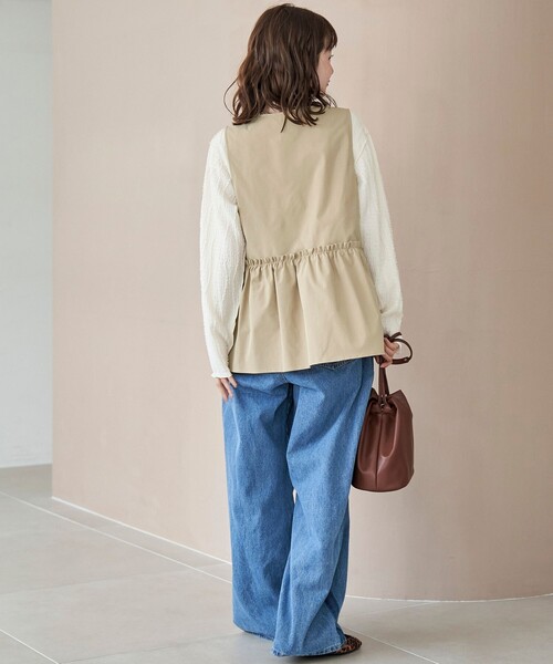 coen(コーエン)の「ペプラムジップベスト(ベスト・レディース・ベージュ/ブラック/オリーブ・FREE)」の13枚目の写真