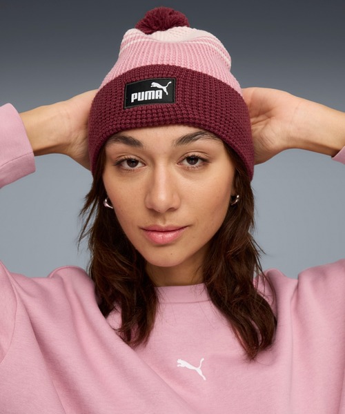 PUMA(プーマ)の「PUMA プーマ ユニセックス ESS ミッドクラウン ポム ビーニー(ニットキャップ/ビーニー・メンズ・ブルー系その他/ピンク系その他2・フリー)」の1枚目の写真