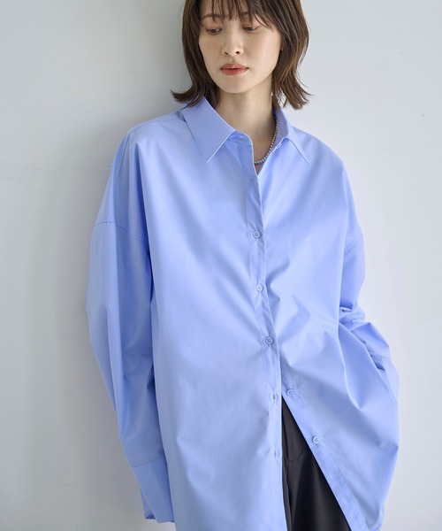 meilmada（メイルマダ）の「タイプライターオーバーサイズシャツ（シャツ/ブラウス・レディース・ブルー/ピンク・FREE）」の3枚目の写真