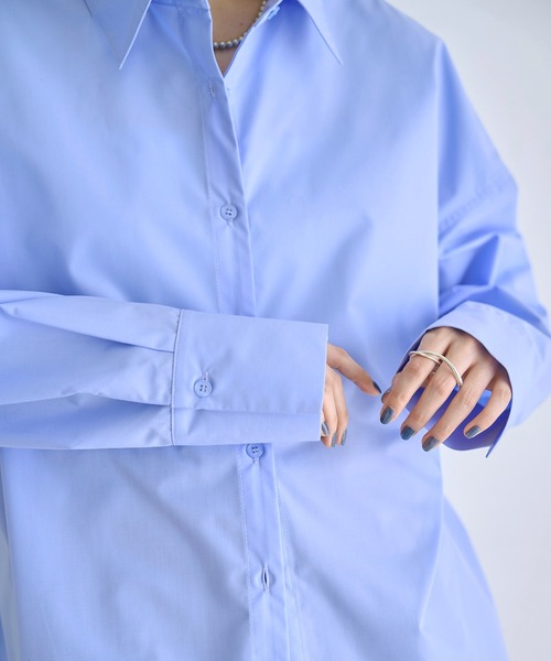 meilmada（メイルマダ）の「タイプライターオーバーサイズシャツ（シャツ/ブラウス・レディース・ブルー/ピンク・FREE）」の5枚目の写真