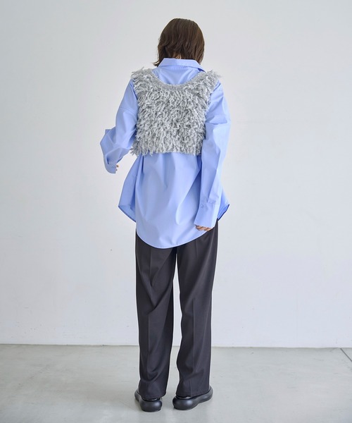 meilmada（メイルマダ）の「タイプライターオーバーサイズシャツ（シャツ/ブラウス・レディース・ブルー/ピンク・FREE）」の14枚目の写真