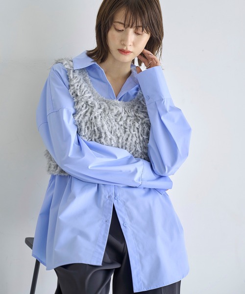 MACHATT ライトブルー オーバーサイズ シャツ MACHATT ライトブルー オーバーサイズ シャツ お値下げしました