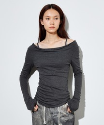 off shoulder strap cut tops
