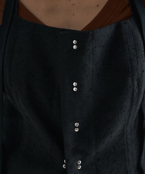 UNITED TOKYO（ユナイテッドトウキョウ）の「Vintage Nep Camisole Bustier｜セットアップ/ビスチェ/細見え/春服（キャミソール・レディース・ブラック/オフホワイト・FREE）」の13枚目の写真