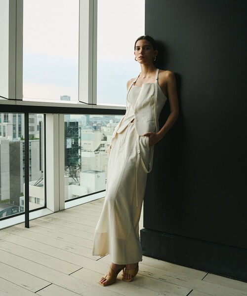 UNITED TOKYO（ユナイテッドトウキョウ）の「Vintage Nep Camisole Bustier｜セットアップ/ビスチェ/細見え/春服（キャミソール・レディース・ブラック/オフホワイト・FREE）」の15枚目の写真