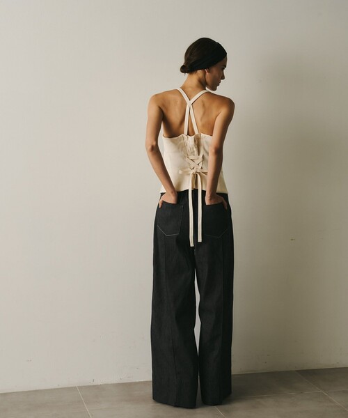 UNITED TOKYO（ユナイテッドトウキョウ）の「Vintage Nep Camisole Bustier｜セットアップ/ビスチェ/細見え/春服（キャミソール・レディース・ブラック/オフホワイト・FREE）」の17枚目の写真