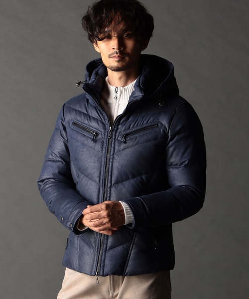 ニコルクラブフォーメン（NICOLE CLUB FOR MEN）/ムラプリントマイクロクロス ダウンブルゾン ムラプリントマイクロクロス ダウンブルゾン（ダウンジャケット/コート