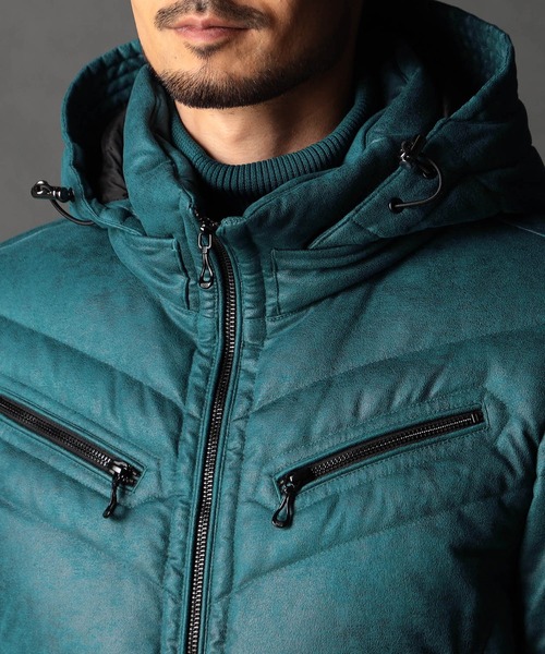 NICOLE CLUB FOR MEN（ニコルクラブフォーメン）の「ムラプリントマイクロクロス ダウンブルゾン（ダウンジャケット/コート・メンズ・レッド系その他/ネイビー/オレンジ/ブルー系その他/オフホワイト/ブラック・XX-LARGE/X-LARGE/LARGE/MEDIUM）」の16枚目の写真