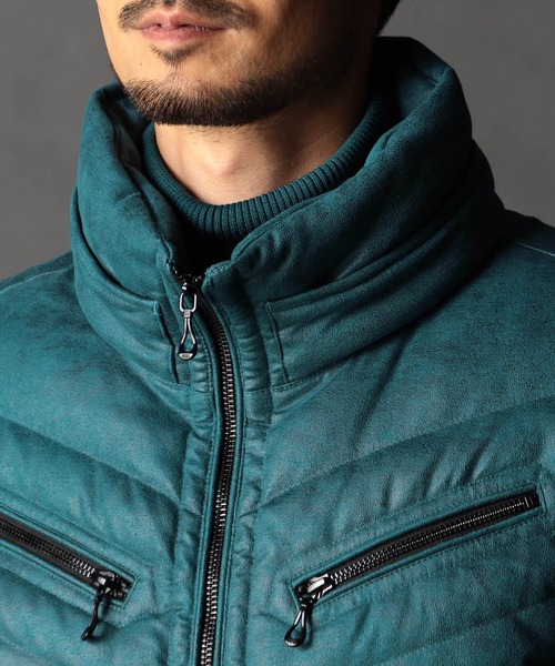 NICOLE CLUB FOR MEN（ニコルクラブフォーメン）の「ムラプリントマイクロクロス ダウンブルゾン（ダウンジャケット/コート・メンズ・レッド系その他/ネイビー/オレンジ/ブルー系その他/オフホワイト/ブラック・XX-LARGE/X-LARGE/LARGE/MEDIUM）」の17枚目の写真