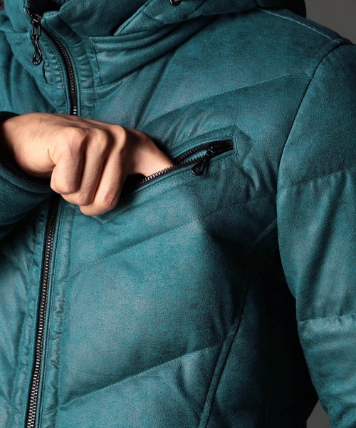 NICOLE CLUB FOR MEN（ニコルクラブフォーメン）の「ムラプリントマイクロクロス ダウンブルゾン（ダウンジャケット/コート・メンズ・レッド系その他/ネイビー/オレンジ/ブルー系その他/オフホワイト/ブラック・XX-LARGE/X-LARGE/LARGE/MEDIUM）」の19枚目の写真