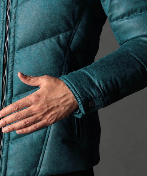 NICOLE CLUB FOR MEN（ニコルクラブフォーメン）の「ムラプリントマイクロクロス ダウンブルゾン（ダウンジャケット/コート・メンズ・レッド系その他/ネイビー/オレンジ/ブルー系その他/オフホワイト/ブラック・XX-LARGE/X-LARGE/LARGE/MEDIUM）」の20枚目の写真