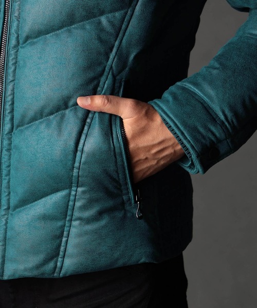 NICOLE CLUB FOR MEN（ニコルクラブフォーメン）の「ムラプリントマイクロクロス ダウンブルゾン（ダウンジャケット/コート・メンズ・レッド系その他/ネイビー/オレンジ/ブルー系その他/オフホワイト/ブラック・XX-LARGE/X-LARGE/LARGE/MEDIUM）」の21枚目の写真