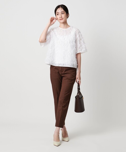 UNITED ARROWS(ユナイテッドアローズ)の「ヘアリー ラメ カットジャガード ブラウス(シャツ/ブラウス・レディース・ネイビー/ホワイト/ブラック・FREE)」の8枚目の写真