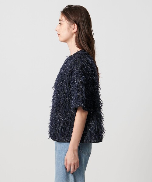 新品　UNITED ARROWS ヘアリー カットジャガード チュニック United arrows ヘアリー カットジャガード チュニック ブラウス