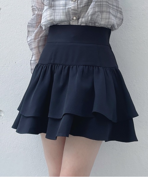 one way（ワンウェイ）の「フレアティアードスカート（スカート・レディース・ブラック系その他2/ブラック系その他/ブラック/レッド系その他・FREE）」の5枚目の写真