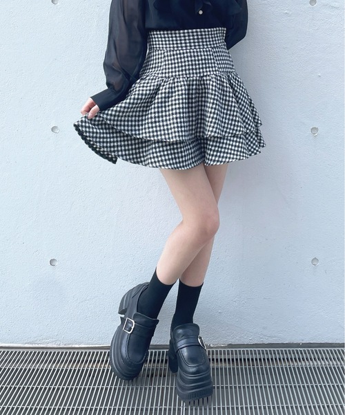 one way（ワンウェイ）の「フレアティアードスカート（スカート・レディース・ブラック系その他2/ブラック系その他/ブラック/レッド系その他・FREE）」の19枚目の写真