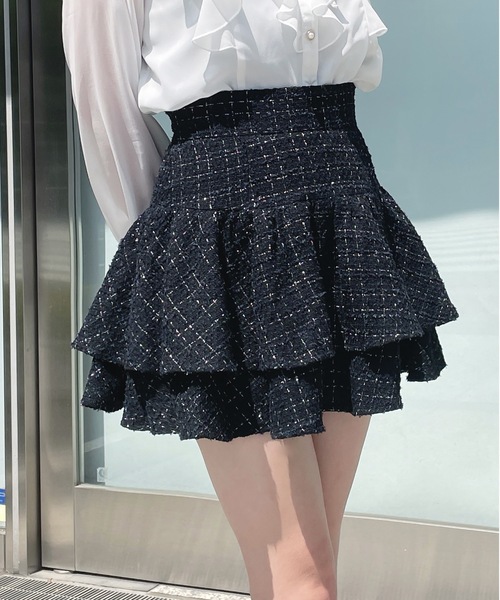 one way（ワンウェイ）の「フレアティアードスカート（スカート・レディース・ブラック系その他2/ブラック系その他/ブラック/レッド系その他・FREE）」の12枚目の写真