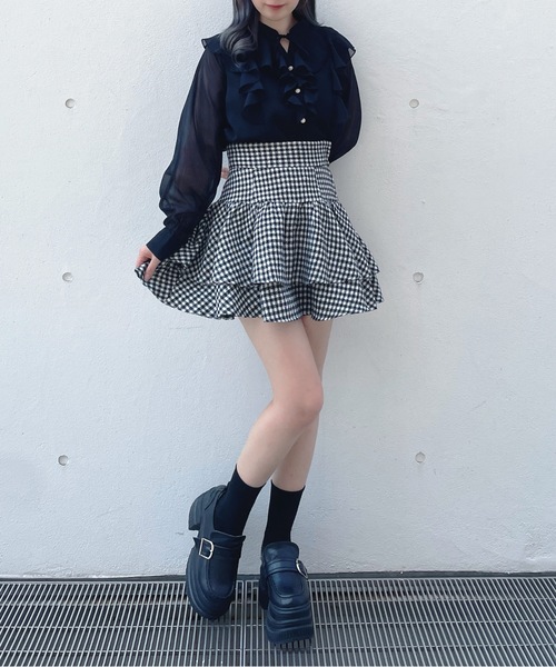 one way（ワンウェイ）の「フレアティアードスカート（スカート・レディース・ブラック系その他2/ブラック系その他/ブラック/レッド系その他・FREE）」の22枚目の写真