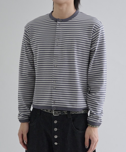 EPNK(イーピーエヌケー)の「Crew neck snap button cardigan / クルーネックスナップボタンカーディガン(カーディガン/ボレロ・メンズ・ブラック/グレー・MEDIUM/LARGE/SMALL)」の21枚目の写真