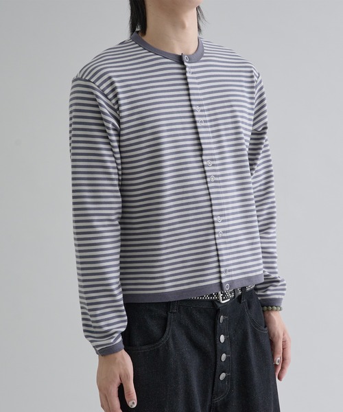 EPNK(イーピーエヌケー)の「Crew neck snap button cardigan / クルーネックスナップボタンカーディガン(カーディガン/ボレロ・メンズ・ブラック/グレー・MEDIUM/LARGE/SMALL)」の20枚目の写真