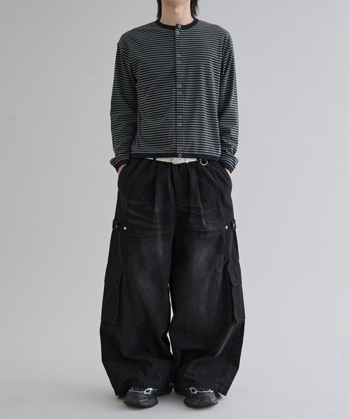 EPNK(イーピーエヌケー)の「Crew neck snap button cardigan / クルーネックスナップボタンカーディガン(カーディガン/ボレロ・メンズ・ブラック/グレー・MEDIUM/LARGE/SMALL)」の9枚目の写真