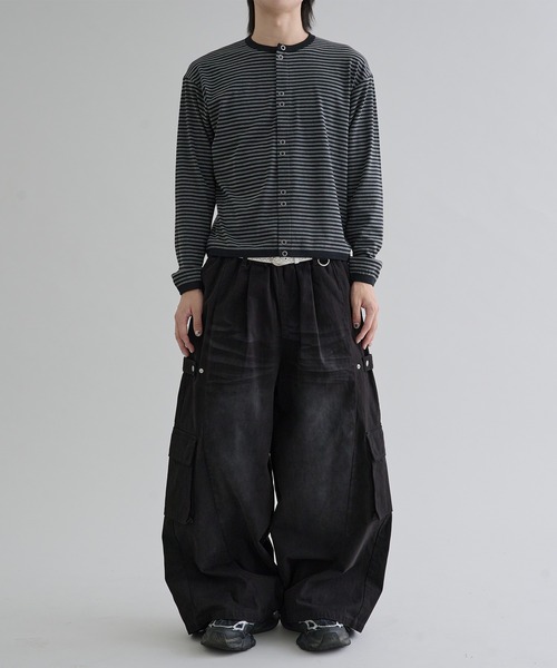 EPNK(イーピーエヌケー)の「Crew neck snap button cardigan / クルーネックスナップボタンカーディガン(カーディガン/ボレロ・メンズ・ブラック/グレー・MEDIUM/LARGE/SMALL)」の11枚目の写真