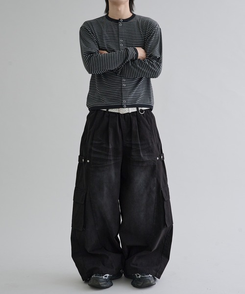 EPNK(イーピーエヌケー)の「Crew neck snap button cardigan / クルーネックスナップボタンカーディガン(カーディガン/ボレロ・メンズ・ブラック/グレー・MEDIUM/LARGE/SMALL)」の12枚目の写真