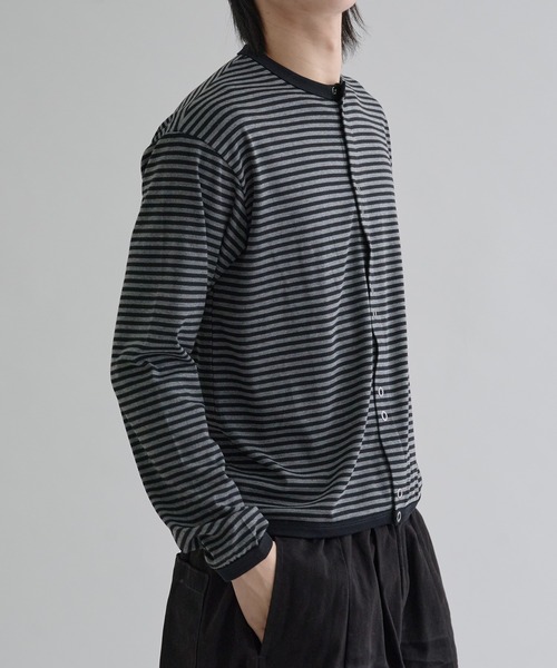 セール】Crew neck snap button cardigan / クルーネックスナップ