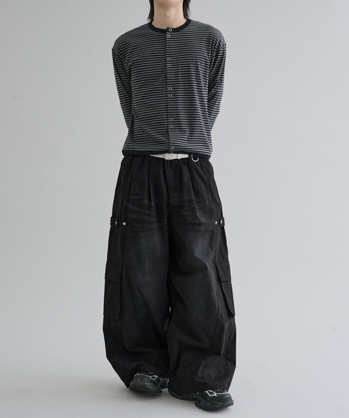 EPNK(イーピーエヌケー)の「Crew neck snap button cardigan / クルーネックスナップボタンカーディガン(カーディガン/ボレロ・メンズ・ブラック/グレー・MEDIUM/LARGE/SMALL)」の10枚目の写真