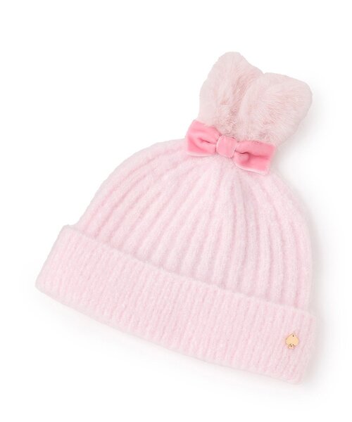 kate spade new york kids(ケイトスペードニューヨーク)の「ラビットニットキャップ(その他ベビーウェア・キッズ・ピンク・46-48cm)」の1枚目の写真