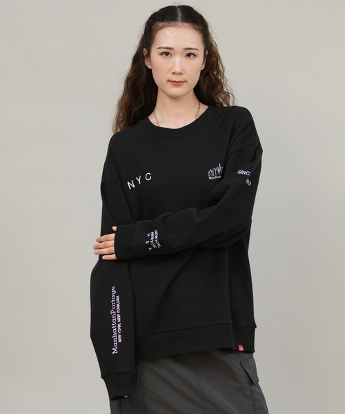 Manhattan Portage（マンハッタンポーテージ）の「Manhattan Portage/マンハッタンポーテージ スウェット トレーナー MP-M598（スウェット・レディース・ブラック/ヘザーグレー/ヘザーチャコール/ライトグリーン・S/M/L）」の2枚目の写真