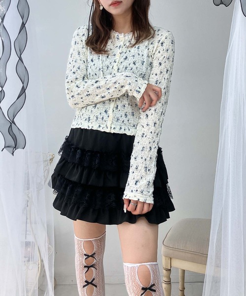 AS KNOW AS plus（アズノゥアズプラス）の「♪ピコレース クルーネックカーディガン（カーディガン/ボレロ・レディース・アイボリー系/杢グレー/アイボリー/アイボリー系1・FREE）」の19枚目の写真