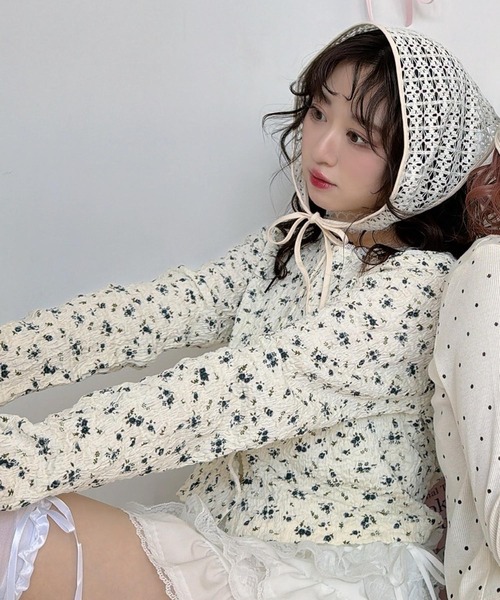 AS KNOW AS plus(アズノゥアズプラス)の「♪ピコレース クルーネックカーディガン(カーディガン/ボレロ・レディース・アイボリー系/杢グレー/アイボリー/アイボリー系1/アイボリー系2/ブラウン系・FREE)」の20枚目の写真