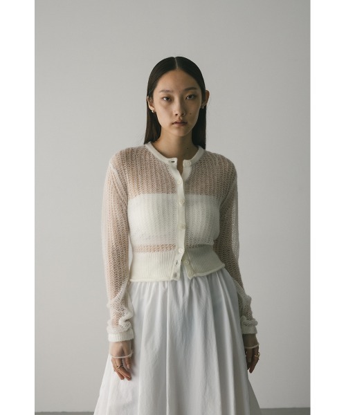 STYLEMIXER(スタイルミキサー)の「レイヤースリーブモヘアミックスニットカーデ(カーディガン/ボレロ・レディース・チャコールグレー/ホワイト/グリーン・FREE)」の21枚目の写真