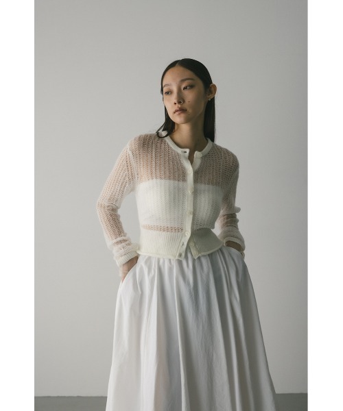 STYLEMIXER(スタイルミキサー)の「レイヤースリーブモヘアミックスニットカーデ(カーディガン/ボレロ・レディース・チャコールグレー/ホワイト/グリーン・FREE)」の20枚目の写真