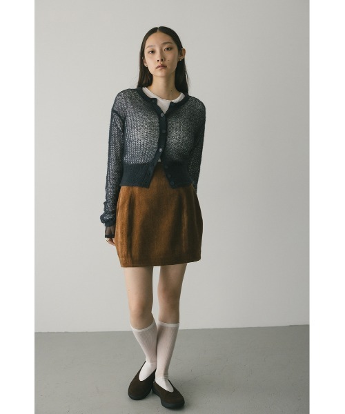STYLEMIXER(スタイルミキサー)の「レイヤースリーブモヘアミックスニットカーデ(カーディガン/ボレロ・レディース・チャコールグレー/ホワイト/グリーン・FREE)」の13枚目の写真