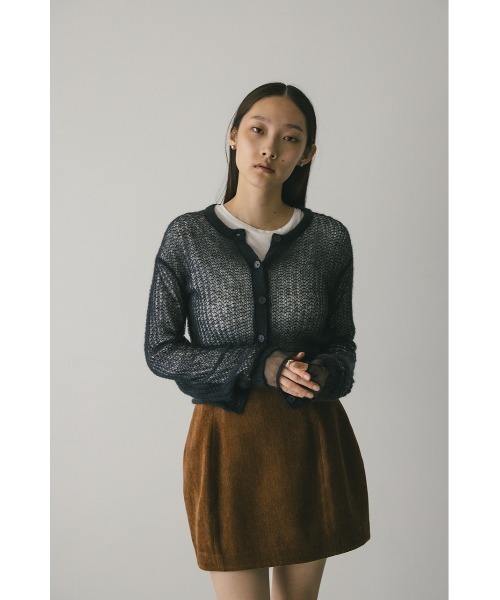 STYLEMIXER(スタイルミキサー)の「レイヤースリーブモヘアミックスニットカーデ(カーディガン/ボレロ・レディース・チャコールグレー/ホワイト/グリーン・FREE)」の10枚目の写真