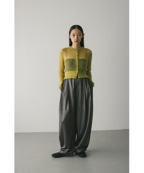 STYLEMIXER(スタイルミキサー)の「レイヤースリーブモヘアミックスニットカーデ(カーディガン/ボレロ・レディース・チャコールグレー/ホワイト/グリーン・FREE)」の5枚目の写真