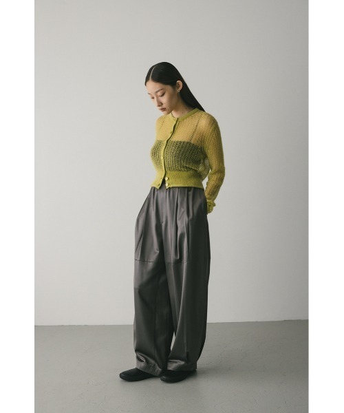 STYLEMIXER(スタイルミキサー)の「レイヤースリーブモヘアミックスニットカーデ(カーディガン/ボレロ・レディース・チャコールグレー/ホワイト/グリーン・FREE)」の4枚目の写真