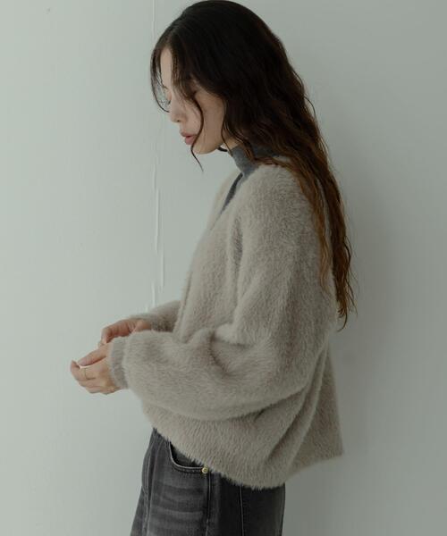 URBAN RESEARCH Sonny Label（アーバンリサーチサニーレーベル）の「フェザーダブルフェイスカーディガン（カーディガン/ボレロ・レディース・アイボリー/チャコールグレー/ミント/ベージュ・FREE）」の12枚目の写真