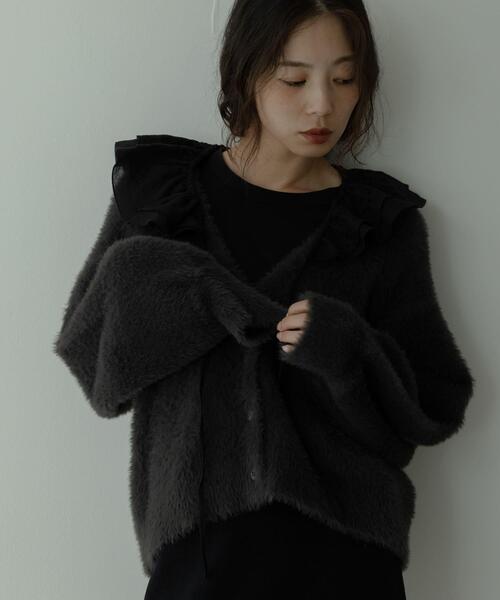 URBAN RESEARCH Sonny Label（アーバンリサーチサニーレーベル）の「フェザーダブルフェイスカーディガン（カーディガン/ボレロ・レディース・アイボリー/チャコールグレー/ミント/ベージュ・FREE）」の16枚目の写真