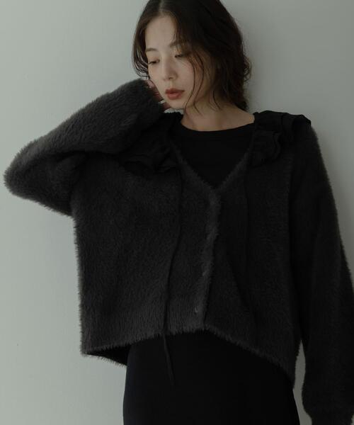 URBAN RESEARCH Sonny Label（アーバンリサーチサニーレーベル）の「フェザーダブルフェイスカーディガン（カーディガン/ボレロ・レディース・アイボリー/チャコールグレー/ミント/ベージュ・FREE）」の15枚目の写真