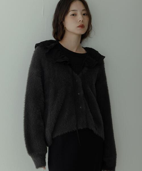 URBAN RESEARCH Sonny Label（アーバンリサーチサニーレーベル）の「フェザーダブルフェイスカーディガン（カーディガン/ボレロ・レディース・アイボリー/チャコールグレー/ミント/ベージュ・FREE）」の14枚目の写真