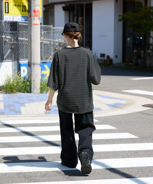 meltum(メルタム)の「MULTI BORDER S/S TEE(Tシャツ/カットソー・メンズ・ネイビー/グリーン・MEDIUM/LARGE/X-LARGE)」の4枚目の写真