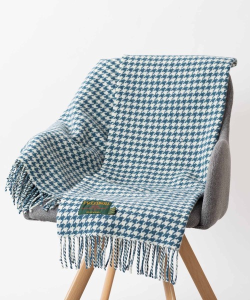 TWEED MILL（ツイードミル）の「TWEEDMILL BRITISH BLANKET ツイードミル ストール（ストール/ショール・レディース・ブラック×ホワイト/ブルー/オレンジ/モスグリーン/グリーン/ローズ/ブルー系・FREE）」の6枚目の写真
