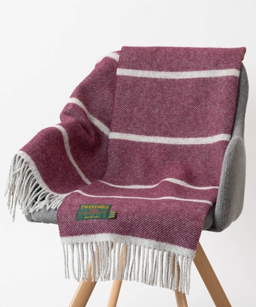TWEED MILL（ツイードミル）の「TWEEDMILL BRITISH BLANKET ツイードミル ストール（ストール/ショール・レディース・ブラック×ホワイト/ブルー/オレンジ/モスグリーン/グリーン/ローズ/ブルー系・FREE）」の7枚目の写真