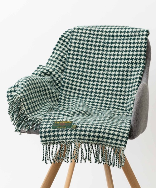 TWEED MILL（ツイードミル）の「TWEEDMILL BRITISH BLANKET ツイードミル ストール（ストール/ショール・レディース・ブラック×ホワイト/ブルー/オレンジ/モスグリーン/グリーン/ローズ/ブルー系・FREE）」の3枚目の写真