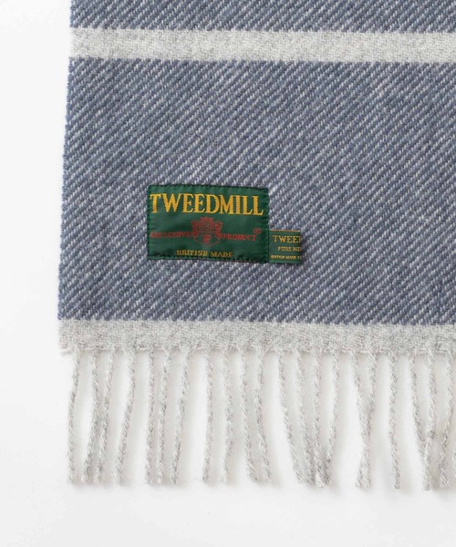 TWEED MILL（ツイードミル）の「TWEEDMILL BRITISH BLANKET ツイードミル ストール（ストール/ショール・レディース・ブラック×ホワイト/ブルー/オレンジ/モスグリーン/グリーン/ローズ/ブルー系・FREE）」の9枚目の写真