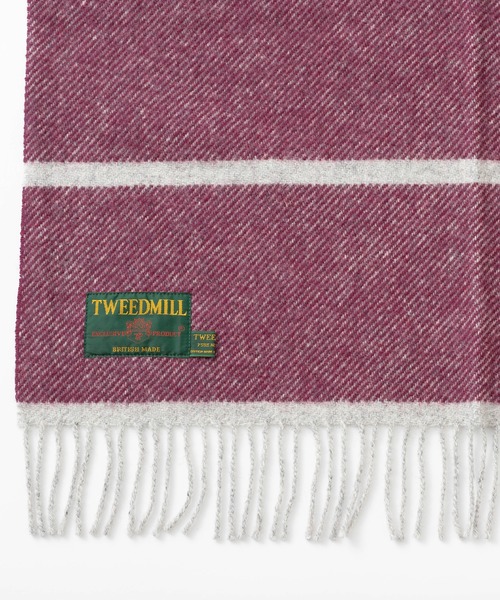 TWEED MILL（ツイードミル）の「TWEEDMILL BRITISH BLANKET ツイードミル ストール（ストール/ショール・レディース・ブラック×ホワイト/ブルー/オレンジ/モスグリーン/グリーン/ローズ/ブルー系・FREE）」の11枚目の写真