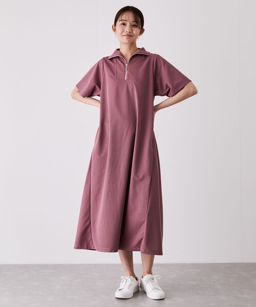 Jayro（ジャイロ）の「ハーフジップワンピース（ワンピース・レディース・ピンク/チャコールグレー/ブラック/ブルー・M）」の21枚目の写真